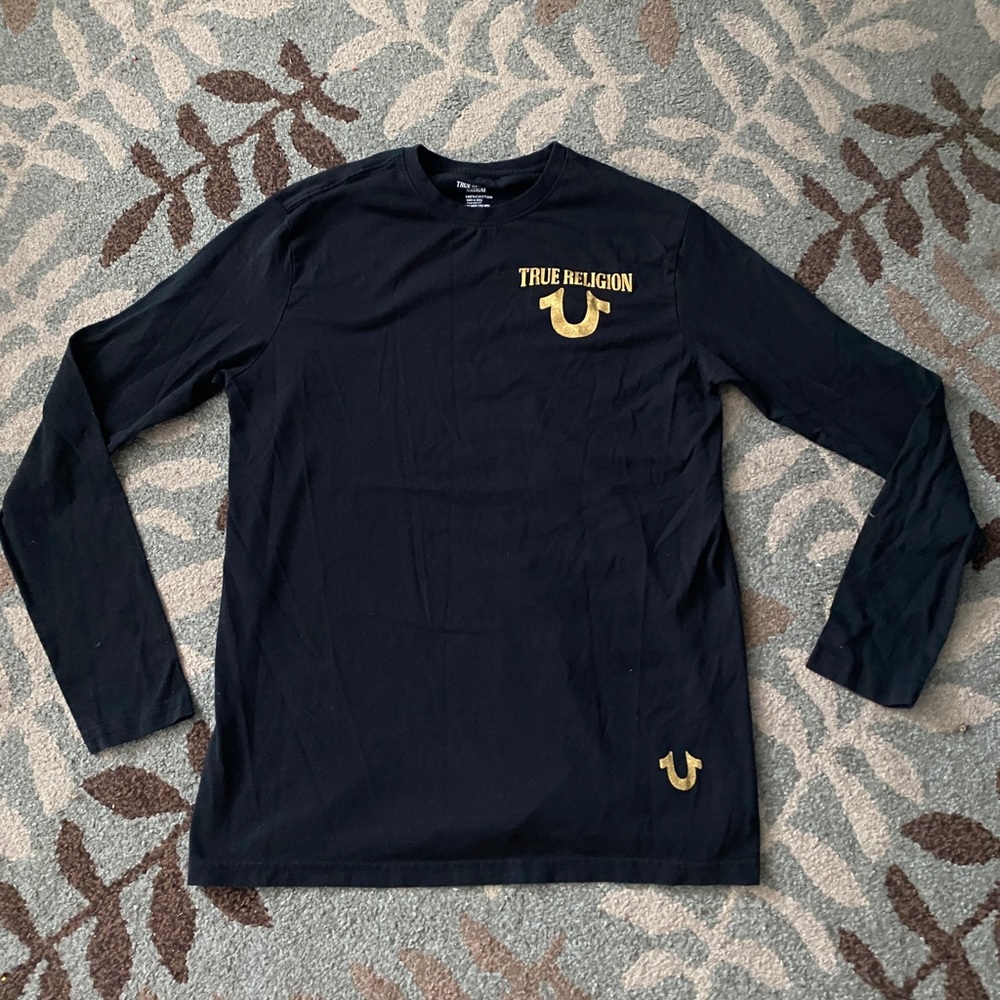 Black long sleeve true religion shirt